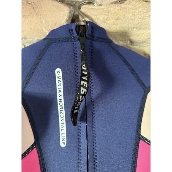 Dive & Sail Kids Shorty Wetsuit Sz S Pink Navy Neoprene “She’s So Lucky” Cactus - Picture 4 of 10